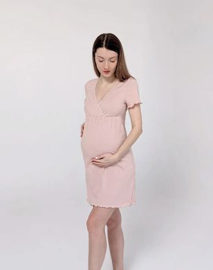 Нічна для вагітних і годуючих матусь (пудрова), преміум стрейч-кулір, 46-48