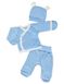 Комплект Леля сорочечка повзунки та шапочка ТМ Баранчик Бо, інтерлок, Хлопчик, Блакитний, 56