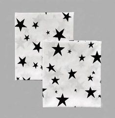 Пеленка польский хлопок BabyStarTex, 80x90 см, белая/темно-синие звезды, Мальчик, 90х80