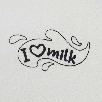 Комплект зростаючий боді повзуни та шапочка I love milk Minikin, футер, Унісекс, молочний, 50-56