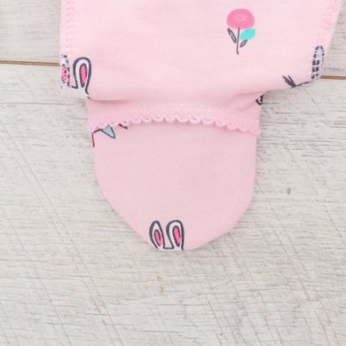 Ползунки на широкой резинке для новорожденных Солнечные зайчики Minikin, футер, розовый с рисунком, 56