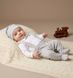 Літній комплект нарядний комбінезон та шапочка Джентельмен BabyStarTex, білий/сірий, кулір-літній, Хлопчик, 56-62