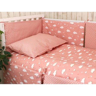 Комплект спальный в детскую кроватку Тучка (4 предмета) розовый, Руно, Девочка