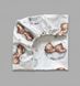 Простынь для детской кроватки на резинке Babystartex, 120х60см, хлопок, белая/мишки спит на облачке, Мальчик