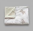 Плед детский из плюша Babystartex, молочный плюш/мишка на радуге, Унисекс, 100*80, без утеплителя