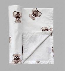 Пелюшка непромокаюча з польської бавовни Babystartex, біла/ведмедики_1, Унісекс, 50х70 см
