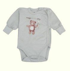 Боди для новорожденных Baby Bear Minikin, футер, серый светлый, Унисекс, 56