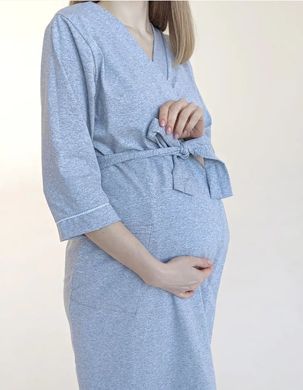 Комплект в роддом для беременных и кормящих (серый меланж), премиум стрейч-кулир, 46-48