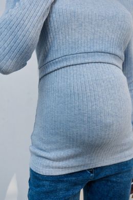Теплий гольф з трикотажу рубчик для вагітних та годуючих Penny Yula mama, блакитний, M