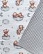 Плед летний для новорожденного с грецкого вафельного полотна Babystartex, серая вафелька/мишка спит на облачке, Унисекс, 100*80