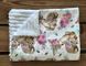 Плед детский из плюша Babystartex, белый/олененок с мамой, Девочка, 100*80, с утеплителем (синтепон)