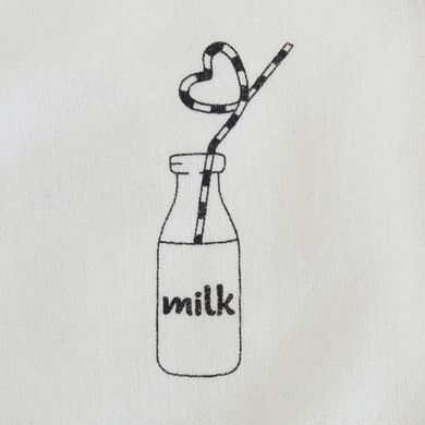 Комплект розпашонка повзуни та шапочка I love milk Minikin, футер, Унісекс, молочний, 56