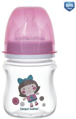 Пляшечка антиколікова Easystart Toys Canpol Babies, 120 мл, Дівчинка, Рожевий, 120мл