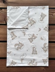 Пеленка непромокаемая из польского хлопка BabyStarTex, мишка на облачке с радугой, Унисекс, 50х70 см
