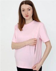Футболка для вагітних та годуючих мам Незламна (рожевий), преміум стрейч-кулір, 42-44