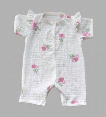 Муслиновый песочник для девочки Babystartex, муслин, молочный/тюльпаны, Девочка, 56