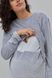 Теплая пижама для беременных и кормящих HYGGE Yula mama NW-5.13.2, светло-серая, S