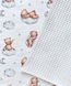 Плед летний для новорожденного с грецкого вафельного полотна Babystartex, белая вафелька/мишка спит на облачке, Унисекс, 100*80