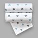 Пелюшка фланель/байка Туреччина BabyStarTex 100*80, біла/серця сірі та блакитні, Хлопчик, 100*80