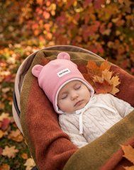 Шапочка демісезонна осінь/весна Teddy Kids Fantasy, пудра, Дівчинка, 40-44