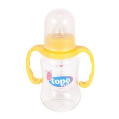 Пляшечка скляна з ручками Topo Buono, Бусинка 120 мл, Унісекс, Жовтий, 120мл