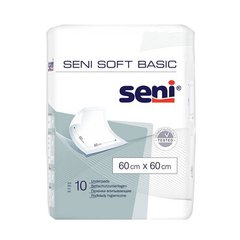 Пелюшки одноразові гігієнічні Seni Soft Basic, 60х60см, 1уп/10шт, 60х60 см, 10 шт