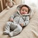 Комбинезон теплый для новорожденных Babystartex, серый, трехнить на флисе, Унисекс, серый, 56-62