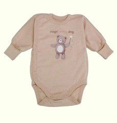 Боди для новорожденных Baby Bear Minikin, футер, бежевый светлый, Унисекс, 56
