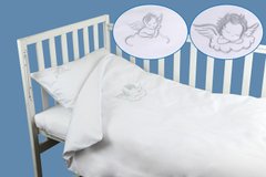 Комплект постельного белья в детскую кроватку Ангелочек, сатин, белый, Унисекс