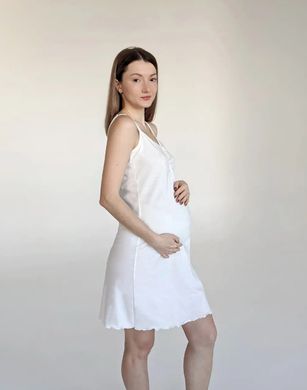 Сорочка на тонких бретелях для беременных и кормящих (молочная), кулир, 54-56