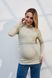 Теплий гольф з трикотажу рубчик для вагітних та годуючих Penny Yula mama, шавлія, M