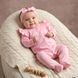 Комплект однотонный для девочки комбинезон и повязка BabyStarTex, кулир, розовый, Девочка, 56