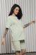 Трендовый костюм футболка и шорты для беременных и кормящих Mikaela Yulla mama, светлая оливка, S