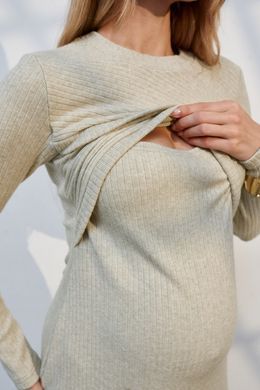 Cукня з теплого трикотажу для вагітних та годуючих Lively Yula mama, шавлія, S