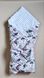 Теплый конверт-плед со съемным синтепоном и бантом BabyStarTex, белый плюш/зайчик и бабочка, Девочка, 90х80
