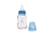 Бутылочка стеклянная приталенная Lindo, 125 мл 0+, Мальчик, синяя, 125мл