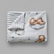 Плед дитячий з плюшу Babystartex, білий/ведмедик спить на хмарі, Унісекс, 100*80, без утеплювача