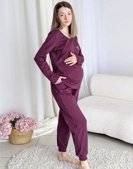 Теплая пижама для беременных BABY LOADING (сливовая), 42-44