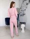 Комплект пижама штаны и лонгслив Капельки (розовый), стрейч-кулир, 50-52