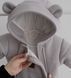 Демісезонний теплий комбінезон для малюків Mario Kids Fantasy, екопух сірий, Унісекс, 62