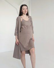 Комплект в роддом для беременных и кормящих, капучино, кулир, 46-48