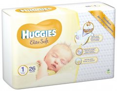 Подгузники для новорожденных Huggies Elite Soft Newborn 1 3-5 кг, 1уп/25шт
