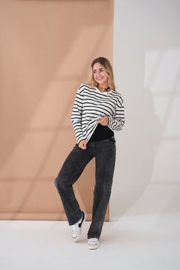 Джинси для вагітних Anne Yula Mama, чорні зі сніжним ефектом, S