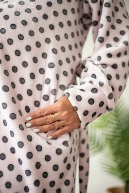 Махровый халат на запах для беременных "Горох", белый/горох, 48-50