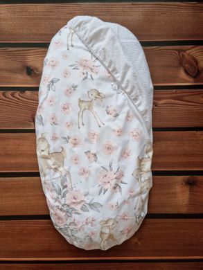 Наматрасник непромокаемый в коляску BabyStarTex, 35х75см, олененок в цветах, Девочка, для коляски