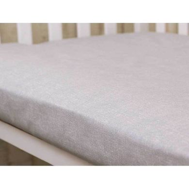 Простынь на резинке для детской кроватки Руно 60х120, серая, бязь