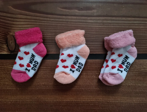 Шкарпетки для новонароджених BabyStarTex, махра, девочка