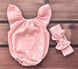Боді + пов'язка для дівчинки Babystartex, муслін, рожеве/серця, Дівчинка, 56-62