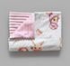 Плед детский из плюша Babystartex, розовый/кролики в розовой одежде, Девочка, 100*80, без утеплителя