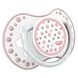 Пустышка силиконовая динамичная Retro baby Lovi, 1уп/2шт, 0-3 мес, Девочка, Розовый, Симметричная